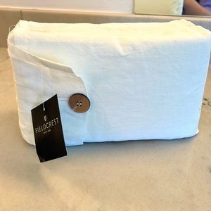 King bedskirt. White linen from Target